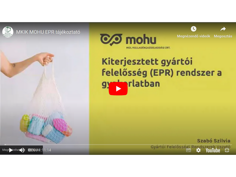 MKIK MOHU tájékoztató rendezvényről készült videófelvétel