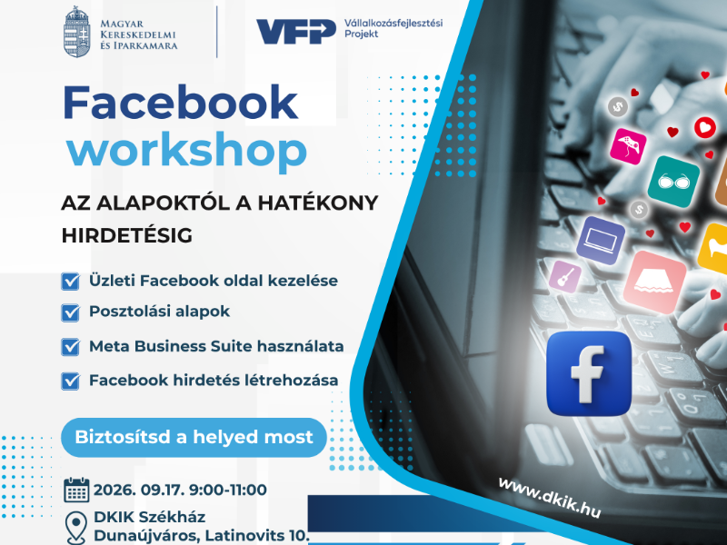 Facebook Workshop vállalkozások számára a Kamara szervezésében