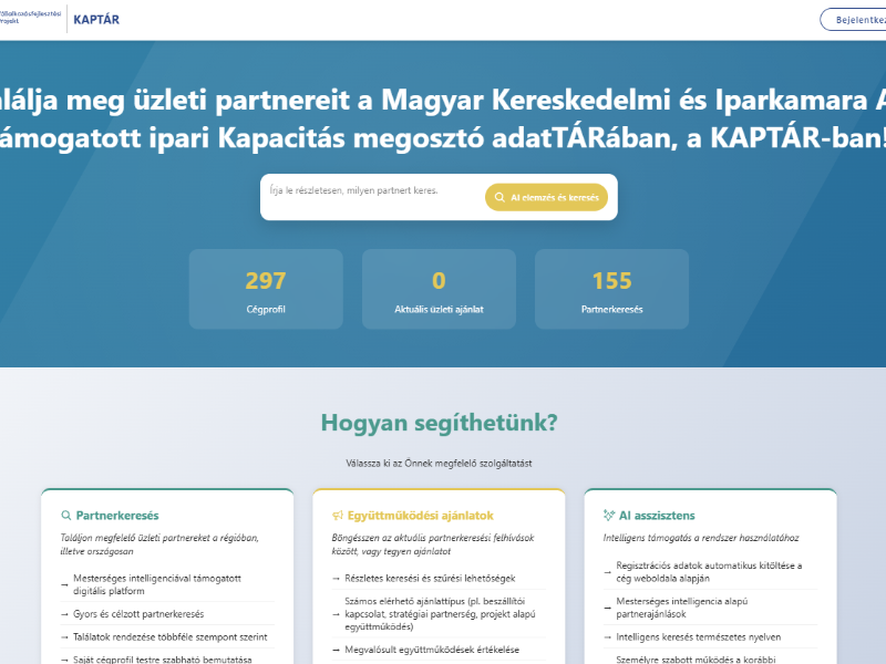 KAPTÁR: új digitális megoldás a hazai beszállítói kapcsolatok erősítésére